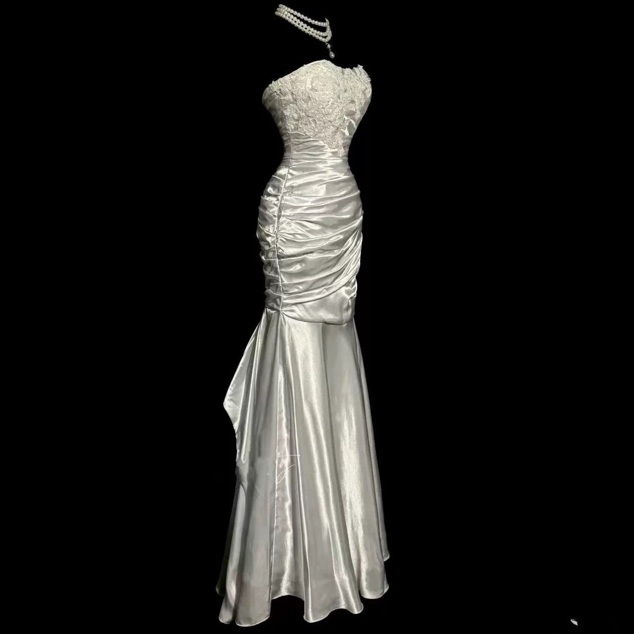 Mermaid Sweetheart Lace Ivory Long Evening Gowns Prom Dress SD2757