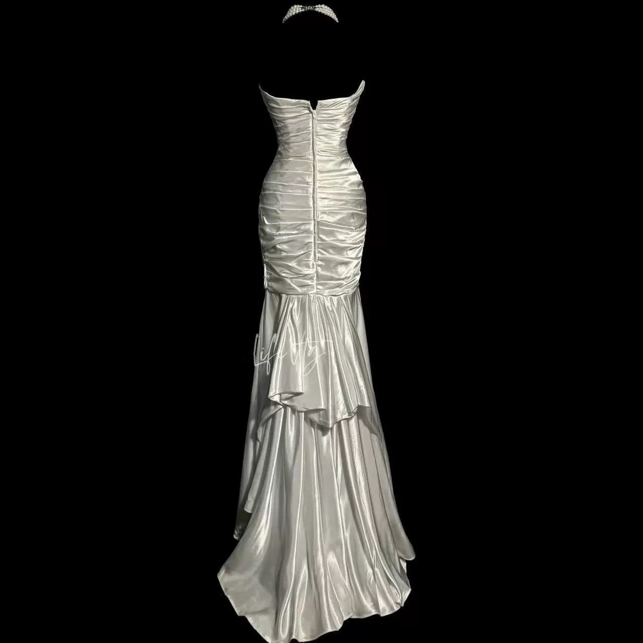 Mermaid Sweetheart Lace Ivory Long Evening Gowns Prom Dress SD2757
