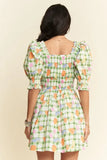 & Dani Fruits Printed Smocking Mini Dress DJPT