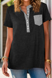 Size Half Button Short Sleeve T-Shirt DJPT