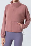 Zip Up Dropped Shoulder Active Outerwear DJPT
