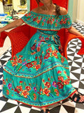 Off Shoulder Ruffle Maxi Dress DJPT