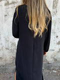 Size Slit V-Neck Balloon Sleeve Midi Dress Plus Size DJPT