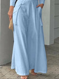 Size Long Sleeve Top and Pants Set Plus Size DJPT