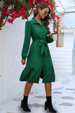 Sleeve Tie Waist Shirt Dress DJPT