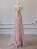 Mermaid Halter Pink Sequin Long Prom Dress Evening Dress Formal Dress SD1819 HZ0628