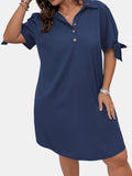 Detail Shift Dress with Tie Sleeves DJPT