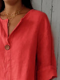 Size Casual Notched Drop Shoulder Blouse Plus Size DJPT