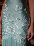 Mermaid Strapless Neckline Green Satin Long Prom Dress Evening Dress Formal Dress SD2173