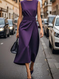 Neck Sleeveless Midi Dress DJPT