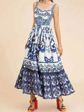 Size Printed Sweetheart Neck Maxi Cami Dress Plus Size DJPT