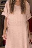 Size Relaxed Fit Short Sleeves Dress Plus Size DJPT