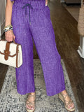 Size Button-Up Shirt and Wide-Leg Pants Set Plus Size DJPT