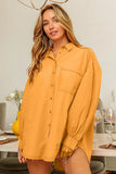 Vintage Washed Gathered Sleeve Oversized Shirt DJPT