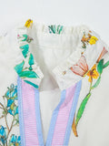 Print Notched Short Sleeve Dress DJPT