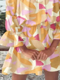Size Floral Off-Shoulder Flounce Sleeve Mini Dress Plus Size DJPT