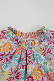Floral Pleated Detail Flutter Sleeve Blouse DJPT