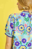 Retro Floral Puff Sleeve Top DJPT