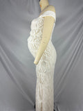 Off Shoulder Smocked Ruched Photoshoot Maternity Maxi Dress Maternity