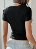 Solid Color Short Sleeve T-Shirt DJPT