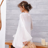 Chiffon Women's Sunscreen Long Loose Shawl Thin Coat Beach Beach Sunscreen Shirt