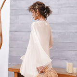 Chiffon Women's Sunscreen Long Loose Shawl Thin Coat Beach Beach Sunscreen Shirt