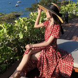Floral Dress To Ankle Long Thin Temperament Big French Holiday Chiffon Dress Girl