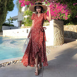 Floral Dress To Ankle Long Thin Temperament Big French Holiday Chiffon Dress Girl