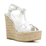 Brown Black PU Hemp Rope Slope And Waterproof Table High Heel Sandals Eaby High Quality Shoes