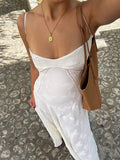 Pink Spaghetti Strap Backless Sheer Big Swing Chic Maternity Maxi Dress Maternity