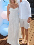 Pink Spaghetti Strap Backless Sheer Big Swing Chic Maternity Maxi Dress Maternity