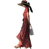 Floral Dress To Ankle Long Thin Temperament Big French Holiday Chiffon Dress Girl