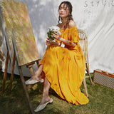 Shoulder Dress Thai New Bohemian Dress With Lean Meat Phuket Bali Beach Dress