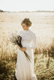 Women's Lace Splicing Korean Shemp Pregnant Women Floating 100-Fold Dress Long Sleeves Open Fork Photography Dress 1941 Maternity