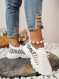 Leopard Lace Up Mesh Athletic DJPT