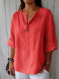 Size Casual Notched Drop Shoulder Blouse Plus Size DJPT