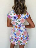 Print Cap Sleeve Mini Dress DJPT
