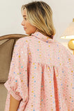 Sequin Striped Short Dolman Sleeve Blouse DJPT
