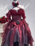 High Low Halter Burgundy Organza Party Birthday Dresses Birthday Outfits SD457