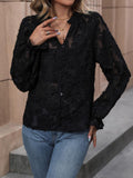 Button Front Long Sleeve Top DJPT