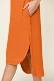 Take Full Size Round Neck Short Sleeve Slit Dress DJPT