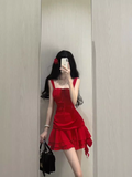 A line Straps Short Red Cocktail Dresses Birthday Outfits SD546