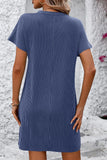 Ribbed Striped Short Sleeve Mini Tee Dress DJPT