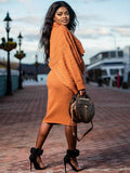 Solid Color Knitting 2-in-1 Bodycon Baby Shower Maternity Sweater Midi Dress Maternity
