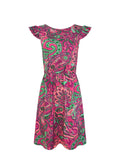 Print Ruffle Sleeve Mini Dress DJPT
