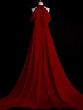 Sheath Halter Red Satin Long Prom Dress Evening Dress Formal Dress SD1818