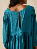 Round Neck 3/4 Sleeve Dress DJPT