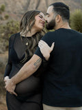 Black Tulle Pregnancy Dress Grenadine Sheer?Maternity?Photoshoot Dress Maternity