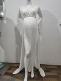 Women's Silk Cotton Pregnant Women Cross V-Neck Collar Tail Dress Photo Dress 1918 Maternity
