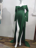 Women's Silk Cotton Pregnant Women Cross V-Neck Collar Tail Dress Photo Dress 1918 Maternity